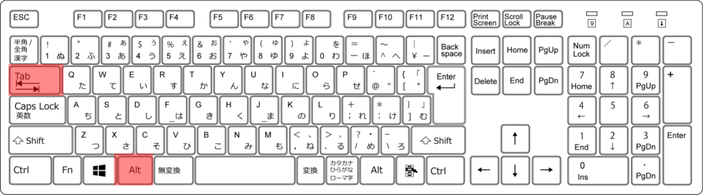 『alt』+『tab』